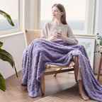 NEWCOSPLAY Super Soft Twin Blanket Lavender Premium Silky Flannel Fleece 3D Heart Checkered Lightweight Bed Blanket All Season Use (Lavender Heart, Twin(60"x80"))