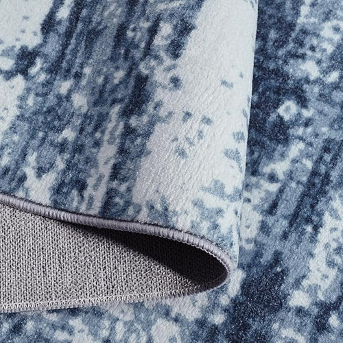Area Rug 6x9 Washable Rugs Modern Abstract Area Rug Soft Non-Slip Non-Shedding Faux Wool Stain Resistant Floor Carpets for Living Room Bedroom Dining Room Kids Room Home Office (Blue)