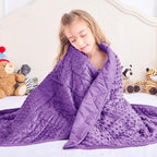 yescool Purple Weighted Blanket 7 Pounds Twin Size Cooling Weighted Throw Blanket, Minky Heavy Blankets Warm Weighted Comforter, Big Washable Thick Blankets Gift for 60-90lbs, 40 * 60in