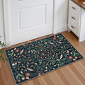 Lahome Insect Botanical Floral 2x3 Small Kitchen Rugs for Entryway Black Door Mat Indoor Entrance,Washable Boho Bathroom Area Rug,Soft Non-Slip Indoor Carpet Throw Rugs for Entry Laundry(Black,2x3)