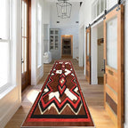 Western Runner Rug,2x10ft,Brown Cow Hide Print Runner Rug,Indoor Soft Non-Slip Washable Country Farmhouse Rugs,Southwestern Aztec Geometric Patt Rustic Runner Rugs,for Hallway Bedroom Floor Mat