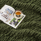 Ultra Soft Chunky Knit Blanket Throw - 50x60 Hand Knitted Warm Chenille Throw Blan ket, Home Decor Soft Thick Yarn Cable Knit Blanket Breathable Fleece Banket Christmas for Couch Bed Sofa Best GIF