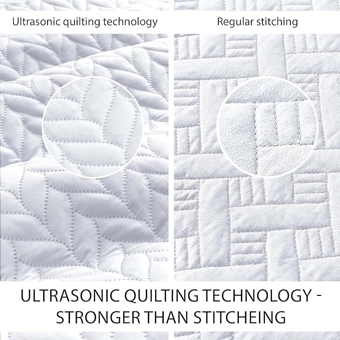 IR Imperial Rooms 8 Pack California King Quilt Bedding Set (118"x106") - Bulk Wholesale for Hotels, Guest Bedroom & Airbnbs - Lightweight Microfiber Reversible Embossed Quilts Bedspread (White)