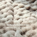 Faux Fur Throw Blanket 50x60 Inches, 800GSM Soft Plush Thick Bubble Blanket for Couch and Bed, Fuzzy Soft Tie-Dye Brown Faux Rabbit Fur Blanket for Sofa Living Room Bedroom
