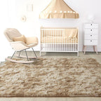 Noahas Large Fluffy 6x9 Area Rugs for Living Room Bedroom,Tie-Dyed Beige Thick Shag Throw Rug,Big Soft Shaggy Bedside Non-Slip Plush Dorm Nursery Kids Carpet