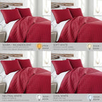Southshore Fine Living, Inc. Oversized Bedding Quilt, Lightweight Bedding, Twin XL Bedspreads for Adult, Soft Coverlet 2-Piece with One Matching Pillow Sham, All Season Twin/XL Quilts, Chili Pepper