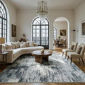 CRYPTOLITE Living Room Rug Washable Abstract Rugs with Non-Slip Backing Low Pile Area Rug for Living Room, Bedroom, Dining Room, 6x9, Grey
