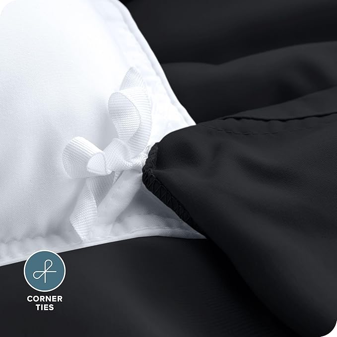 Bare Home Bedding Duvet Cover Full Size - Premium 1800 Super Soft Collection - Lightweight, Cooling Duvet Cover - Soft Breathable Bedding (Full, Black)