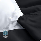 Bare Home Bedding Duvet Cover Oversized Queen Size - Premium 1800 Super Soft Collection - Lightweight, Cooling Duvet Cover - Soft Breathable Bedding (Oversized Queen, Black)
