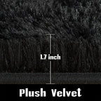 Jelymark Super Soft Shaggy Rug for Bedroom, 4x5.9 Feet Fluffy Carpet for Living Room, Fuzzy Indoor Plush Area Rug for Home Decor, Furry Floor Rugs for Dorm, Kids Nursery Rug for Girls, Black