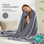 SOULFUL Muslin Throw Blanket with Tassels - Soft King Size Cotton Throw Blanket for Couch or Bed, Lightweight and Breathable Gauze for All Seasons, LightChampagne, 108" x 90"