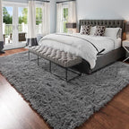 Amdrebio Grey Modern Fluffy Living Room Rugs,5x8 Rug,Furry Area Rug for Bedroom,Shaggy Indoor Rug for Kids Room,Plush Fuzzy Rug for Living Room Decor,Soft Farmhouse Carpet for Home Office Playroom
