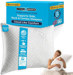 Xtreme Comforts Standard Bed Pillow for Sleeping | Adjustable Shredded Memory Foam Pillows with Removable Cooling Cover | Fluffy Pillows Support for Side, Back & Stomach Sleepers