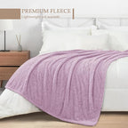 Exclusivo Mezcla Fleece Light Purple Throw Blanket for Couch Sofa, Ultra Soft, Lightweight and Fluffy Blankets for Women, All Season, 50x60 Inches