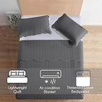 IR Imperial Rooms 8 Pack Quilt King Size Bedding (106" x 96") - Bulk Wholesale for Hotels, Guest Bedroom & Airbnbs - Lightweight Microfiber Reversible Embossed Quilts Bedspread (Charcoal)