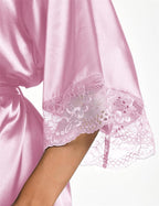 Kihnop Women's Satin Robe Silk Robe Lace Bridal Robes for Bride Bridesmaid Robes Silky Bathrobe Getting Ready Sleepwear