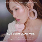 lilybyred Luv Beam Glow Veil | Korean Heart-Shaped Highlighter, Illuminating Shimmer, Radiant Glow, Silky Powder Texture, Buildable & Blendable, Lightweight & Long-Lasting, 0.11 oz. (02 Holy Beam)