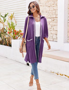 Ekouaer Women Zipper Robe Lightweight House Coat Zipper Front Short Bathrobes Soft Nightgown with Pockets S-3XL