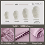 Bella Coterie Luxury Silk Pillowcase for Hair and Skin | 30 Momme | 100% Pure 6A Mulberry Silk | Super Soft | Perfectly Plush [Queen, Lilac]