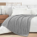 Exclusivo Mezcla Fleece Light Grey Throw Blanket for Couch Sofa, Ultra Soft, Lightweight and Fluffy Blankets for Women, All Season, 50x60 Inches