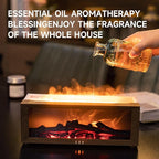 TMEHM Fireplace Flame Air Diffuser Humidifier,7 Colors Aromatherapy Essential Oil Diffuser,Ultrasonic with Timer for Home,Bedroom,Office,Yoga (Dark Wood Grain)
