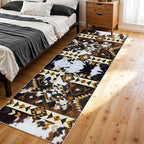 Country Long Hallway Cow Print Rug,2x8ft,Faux Cowhide Animal Print Southwestern Runner Rug,Western Aztec Tribal Decor Rustic Runner Rugs, Non-Slip Washable Floor Mat for Kitchen Bedroom