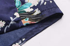 Women's Short Kimono Robes Bride and Bridesmaid Satin Floral Bathrobe Peacock Sleepwear Dressing Gown for Wedding Party