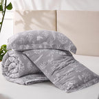Bedsure California King Comforter Set - Grey Bed Set, 3 Pieces Cute Floral Bedding, 1 Soft Reversible Botanical Flowers Comforter and 2 Pillow Shams