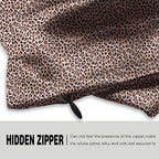 Mulberry Silk Pillowcase for Hair and Skin King Size Leopard Print Silk Pillow Cases with Zipper Soft Breathable Smooth Cooling Silk Pillow Covers for Sleeping (Taupe Leopard, 20"X 36",1Pcs)