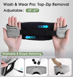 Sleep Mask with Headphones Bluetooth 5.4, TOPOINT Blackout Eye Mask for Sleeping Headphones Earphones with Soft Bamboo Cotton Cooling Breathable, HD Stereo Speaker for Side Sleepers Women Men Travel