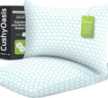 CushyOasis Shredded Memory Foam Pillow for Sleeping, Cooling Bed Pillows Set of 2, Adjustable Pillows for Side, Back, Stomach Sleepers with Washable Pillowcase (King Size, Blue)