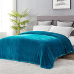 DREAMNINE Extra Large Fleece Blanket,Soft Comfy Fluffy Bed Blankets Queen Size 90" x 90",Luxury Decorative Fuzzy Blanket for Women Girl,Big Cozy Shaggy Warm Flannel Blankets for Winter Autumn Pet,Teal