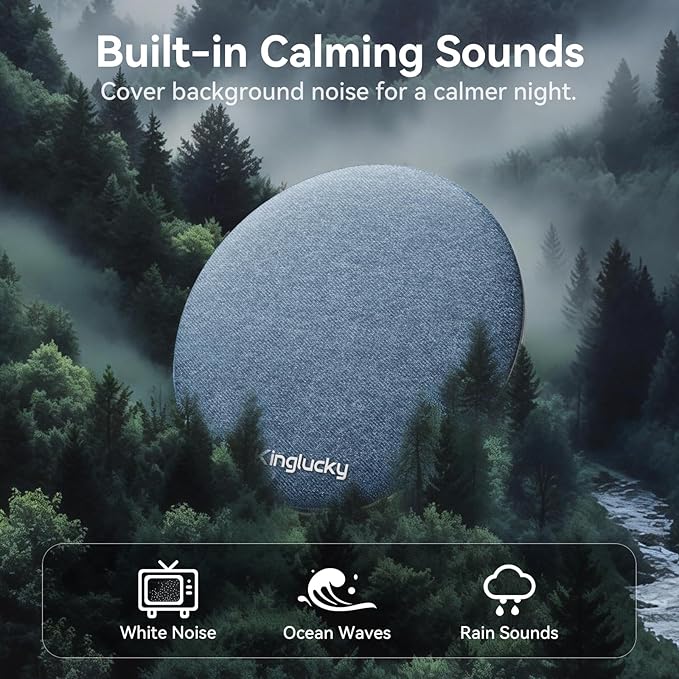 Kinglucky Pillow Speaker for Sleeping, Mini Bluetooth Speaker Under Pillow with Built-in Pink Noise White Noise Sound Machine for Sleeping, Headphone-Free Sleep Speaker for Side Sleeper Blue