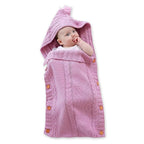 XMWEALTHY Newborn Baby Wrap Swaddle Blanket Knit Sleeping Bag Receiving Blankets Stroller Wrap for Baby Pink 0-6 Month
