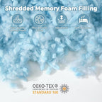 WOLKI Queen Size Pillows Set of 2 Shredded Memory Foam Pillows 2 Pack, Adjustable Firm Pillow for Side Sleepers, Back, Stomach, Hot Sleepers (20x30)