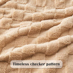 NEWCOSPLAY Super Soft Twin Blanket Brown Premium Silky Flannel Fleece 3D Checkered Lightweight Bed Blanket All Season Use (Brown Checkered, Twin(60"x80"))
