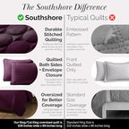 Southshore Fine Living, Inc. Oversized Quilts for King Bed, Lightweight Quilt Bedding Set, Soft Coverlet, 3-Piece Bedspread Set with Two Matching Quilted Pillow Shams, King/California Size, Purple
