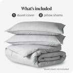 Bare Home Bedding Duvet Cover Full Size - Premium 1800 Super Soft Collection - Lightweight, Duvet Cover - Soft Textured Bedding (Full, Heathered Pewter)