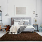 Jelymark Super Soft Shaggy Rug for Bedroom, 4x5.9 Feet Fluffy Carpet for Living Room, Fuzzy Indoor Plush Area Rug for Home Decor, Furry Floor Rugs for Dorm, Kids Nursery Rug for Girls, Brown