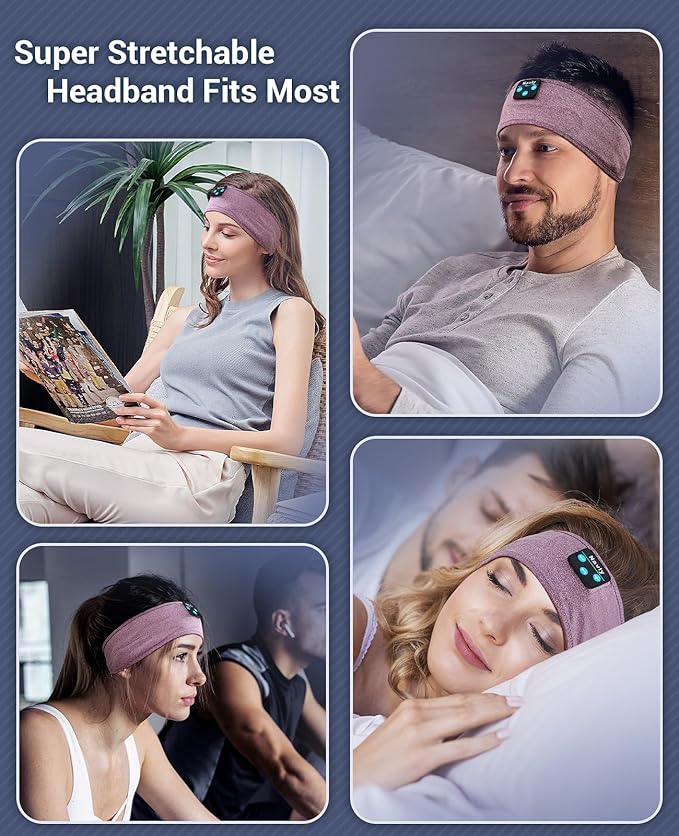 Navly Bluetooth Headband Headphones, Ultra-Long Play Time Sleeping Headphones with Built-in HD Hi-Fi Speakers, Perfect for Workout, Yoga, Travel, Meditation