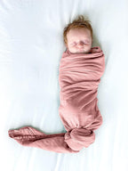 BWD Baby Swaddle Blanket – Ultra-Soft Bamboo Viscose & Organic Cotton Muslin – Lightweight, Breathable, Stretchy – Newborn Essential 47" (Dusty Rose)