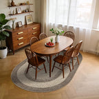 5x8 Oval Living Room Area Rug Washable Modern Border Bedroom Bedside Area Rugs Non Slip Low Pile Dining Room Oval Throw Carpet Contemporary Rugs for Living Room Kitchen Nursery, Camel