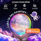 Mind-Glowing Galaxy Moon Lamp with Multi Colors, Touch/Remote, Wood Stand - Birthday Gift for Any Year Old Girls & Boys - Teen Girl Room Decor, Trendy Stuff - Cool Night Light for Kids (5.9 inch)