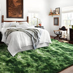 Tie-Dyed Green Area Rugs 5x8 Feet Rug for Bedroom Living Room, Cute Indoor Shaggy Carpets, Plush Soft Rug for Kids Room, Fluffy Rugs for Girls Boys Nursery Room Home Decor