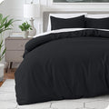Bare Home Bedding Duvet Cover Queen Size - Premium 1800 Super Soft Collection - Lightweight, Cooling Duvet Cover - Soft Breathable Bedding (Queen, Black)