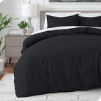 Bare Home Bedding Duvet Cover King Size - Premium 1800 Super Soft Collection - Lightweight, Cooling - Soft Breathable Bedding Duvet Cover (King, Black)