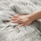 MIULEE Fluffy Rug Soft Shaggy Faux Fur Area Rug Luxury Plush Sheepskin Carpet for Bedroom Living Room Sofa Chair 2 x 3 Feet, Light Grey