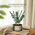 Airkeep Reed Diffuser Set with 6.76 fl oz Jasmine Lily Scent Essential Oils and 3 Leaves & 8 Diffuser Sticks,Bathroom Shelf Decor & Air Freshener, House Bedroom Office Decor & Gifts