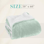 Elegant Comfort Throw Blanket, Reversible Sherpa Flannel, Ultra-Soft, Fuzzy, Cozy and Plush- All Season Lightweight Decorative Throw, 50 x 60 inches, Solid Sherpa Throw, Mint Green