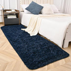 Navy Blue Runner Area Rugs for Bedroom Living Room, 2x6 Feet Fluffy Bedside Rugs, Soft Shaggy Carpet Rug for Kids Room Nursery, Furry Cute Rugs for Girls Boys Dorm Room Home Decor